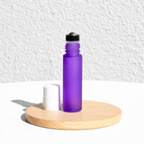 10ml Frosted Purple Roller Bottle – White Lid