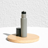 10ml Grey Glass Roller Bottle - Black Lid