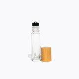 10ml Glass Roller Bottle - Bamboo Lid