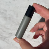 10ml Grey Glass Roller Bottle - Black Lid