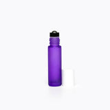 10ml Frosted Purple Roller Bottle – White Lid