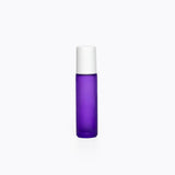 10ml Frosted Purple Roller Bottle – White Lid