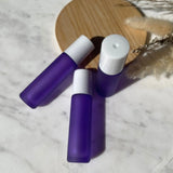 10ml Frosted Purple Roller Bottle – White Lid