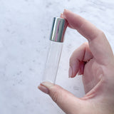 15ml Clear Roller Bottle – Silver Lid