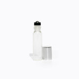 15ml Clear Roller Bottle – Silver Lid